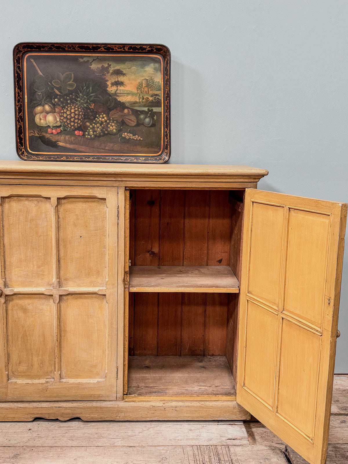 A Mid 19th Century Painted Pine Cupboard
