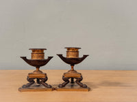 A Pair of Regency Ormolu and Bronze Candlesticks after George Smith (1756-1826)