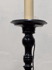 A Solid Ebony Barley Twist Standard Lamp