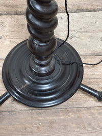 A Solid Ebony Barley Twist Standard Lamp