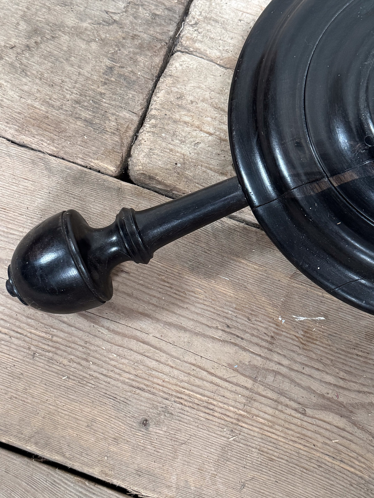 A Solid Ebony Barley Twist Standard Lamp