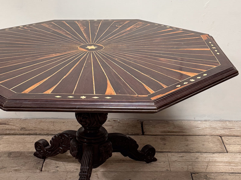 A Late 19th Century Ceylonese Calamander Inlaid Table