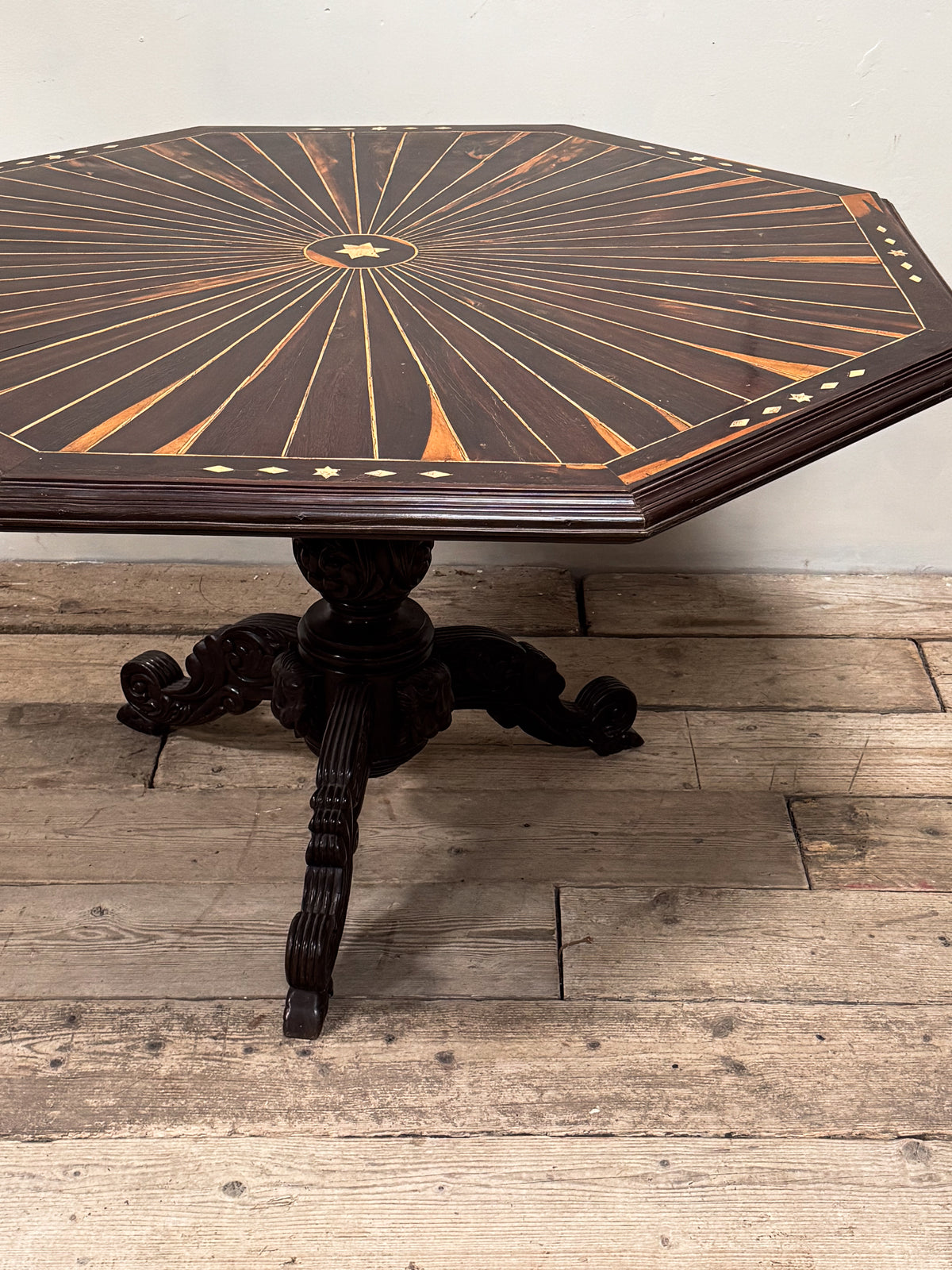 A Late 19th Century Ceylonese Calamander Inlaid Table