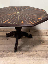 A Late 19th Century Ceylonese Calamander Inlaid Table