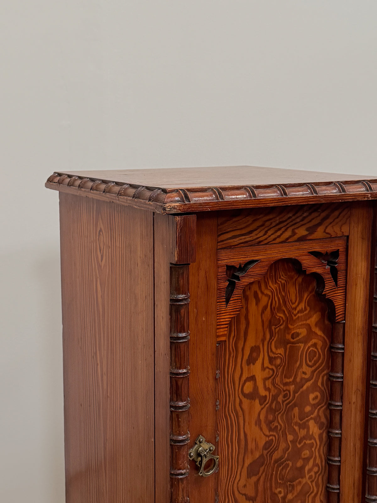 A Late 19th Century Oregon Pine Bedside Cabinet attributed to Howard & Sons