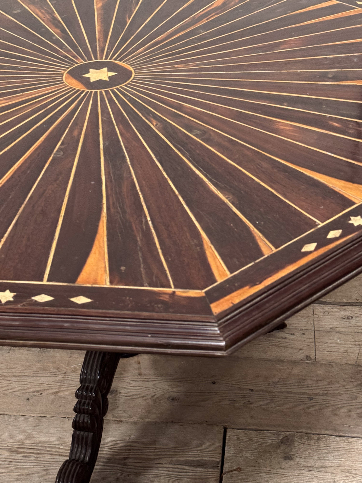 A Late 19th Century Ceylonese Calamander Inlaid Table