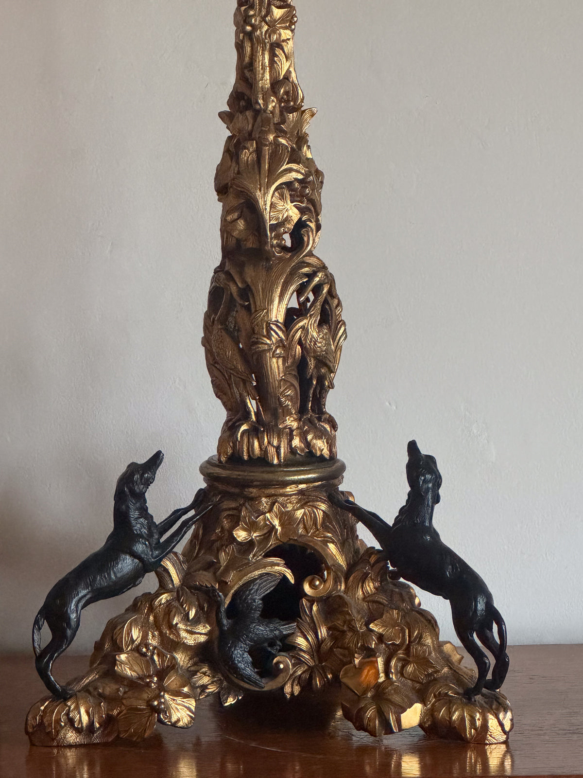 A 19th Century Ormolu and Bronze Lamp in the manner of Morant (1790-1845)