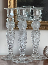 A Set of 4 19th Century Cut Glass Candlesticks