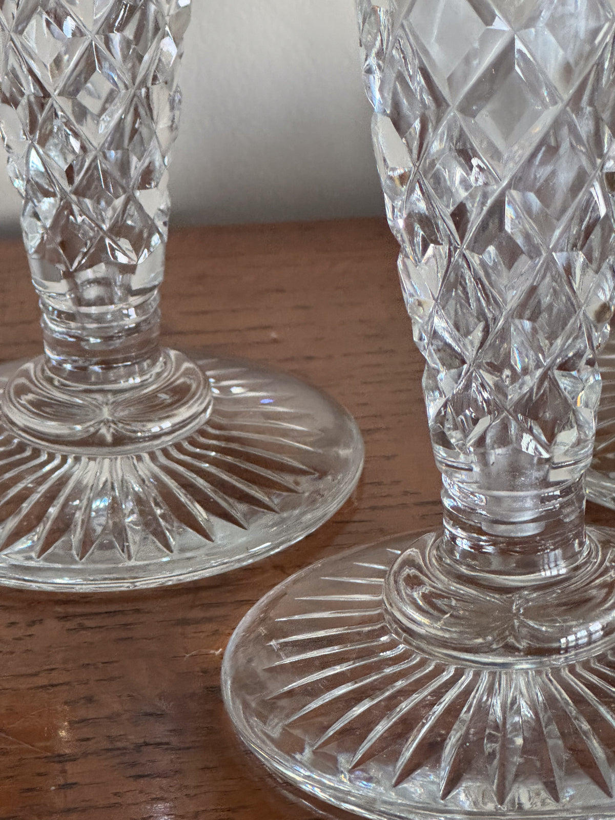 A Set of 4 19th Century Cut Glass Candlesticks