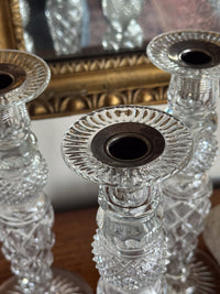 A Set of 4 19th Century Cut Glass Candlesticks