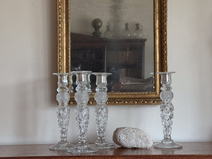 A Set of 4 19th Century Cut Glass Candlesticks