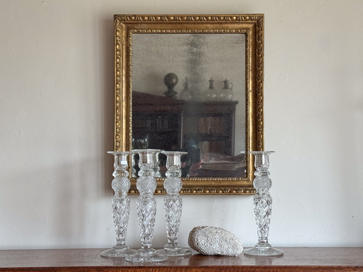 A Set of 4 19th Century Cut Glass Candlesticks