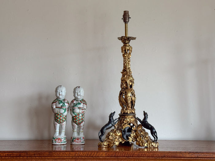 A 19th Century Ormolu and Bronze Lamp in the manner of Morant (1790-1845)