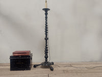 A Solid Ebony Barley Twist Standard Lamp