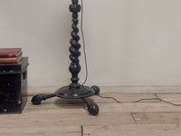 A Solid Ebony Barley Twist Standard Lamp