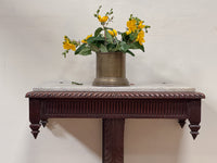 An Early 19th Century Oak Scroll Bracket Console with Marble Top