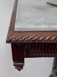 An Early 19th Century Oak Scroll Bracket Console with Marble Top