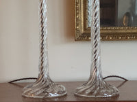 A Pair of Late 19th Century Glass Lamps