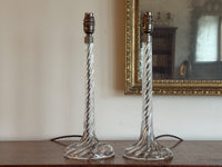 A Pair of Late 19th Century Glass Lamps