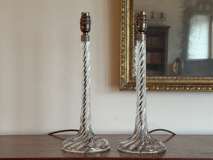 A Pair of Late 19th Century Glass Lamps