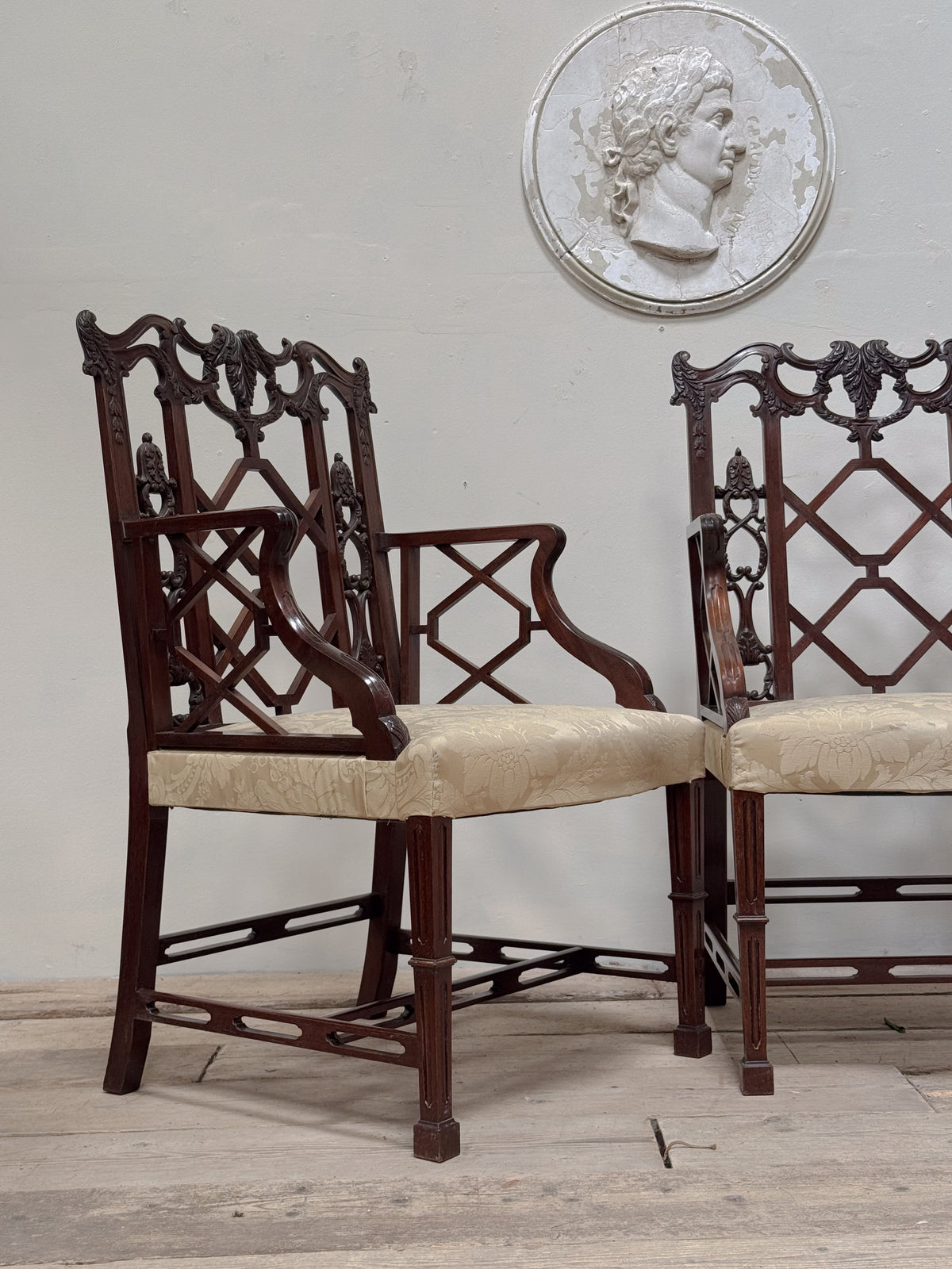 A Set of Four Mahogany 'Cockpen' Chairs after Thomas Chippendale