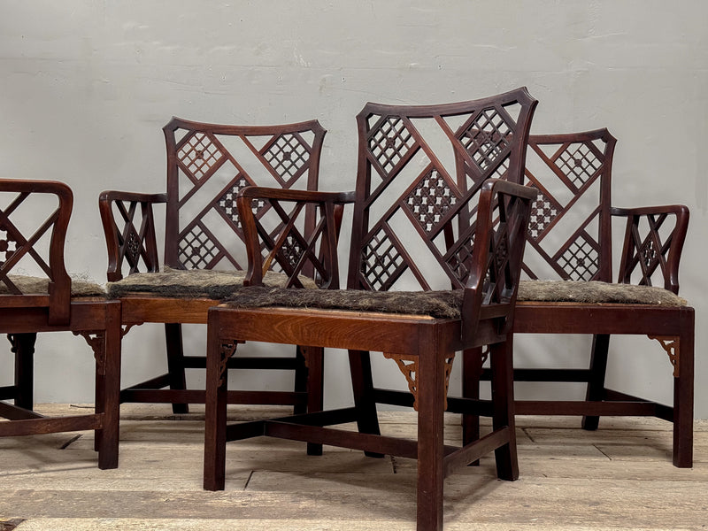 A Rare Pair of George III Mahogany 'Cockpen' Armchairs