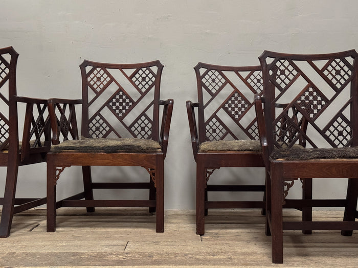 A Rare Pair of George III Mahogany 'Cockpen' Armchairs