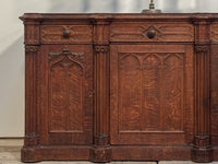 A Mid 19th Century Oak Gothic Revival Side Cabinet
