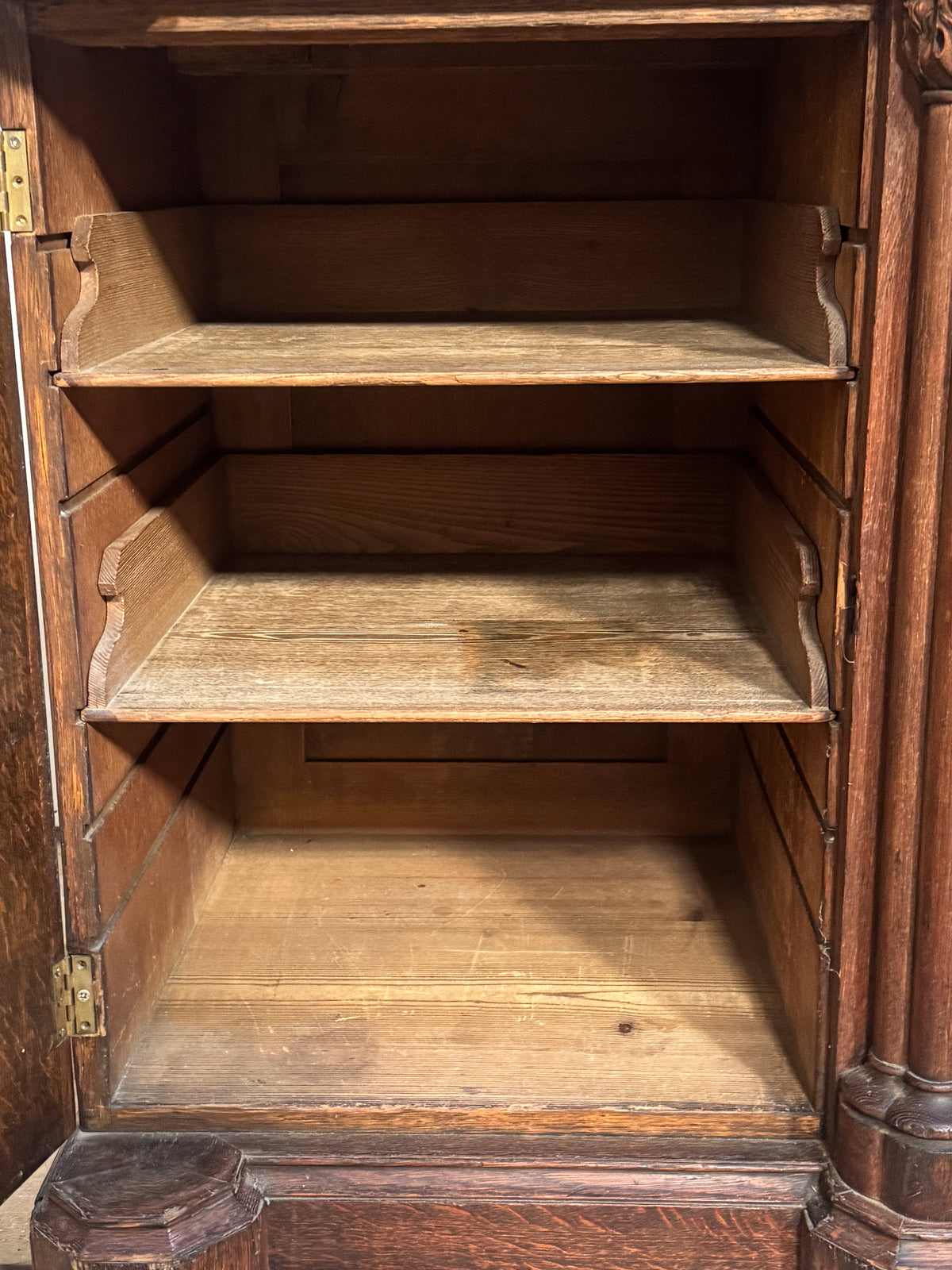 A Mid 19th Century Oak Gothic Revival Side Cabinet