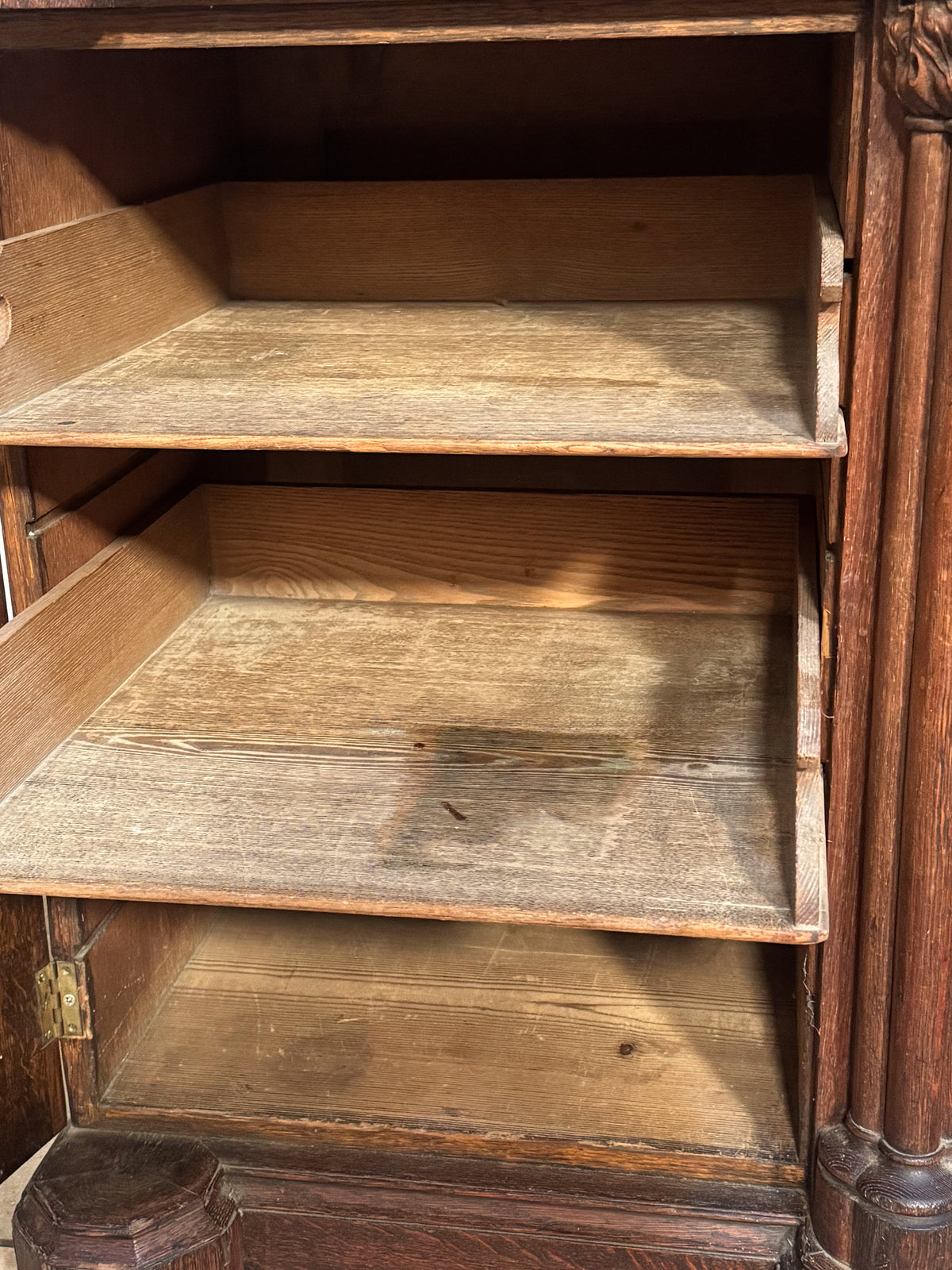 A Mid 19th Century Oak Gothic Revival Side Cabinet