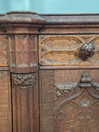 A Mid 19th Century Oak Gothic Revival Side Cabinet