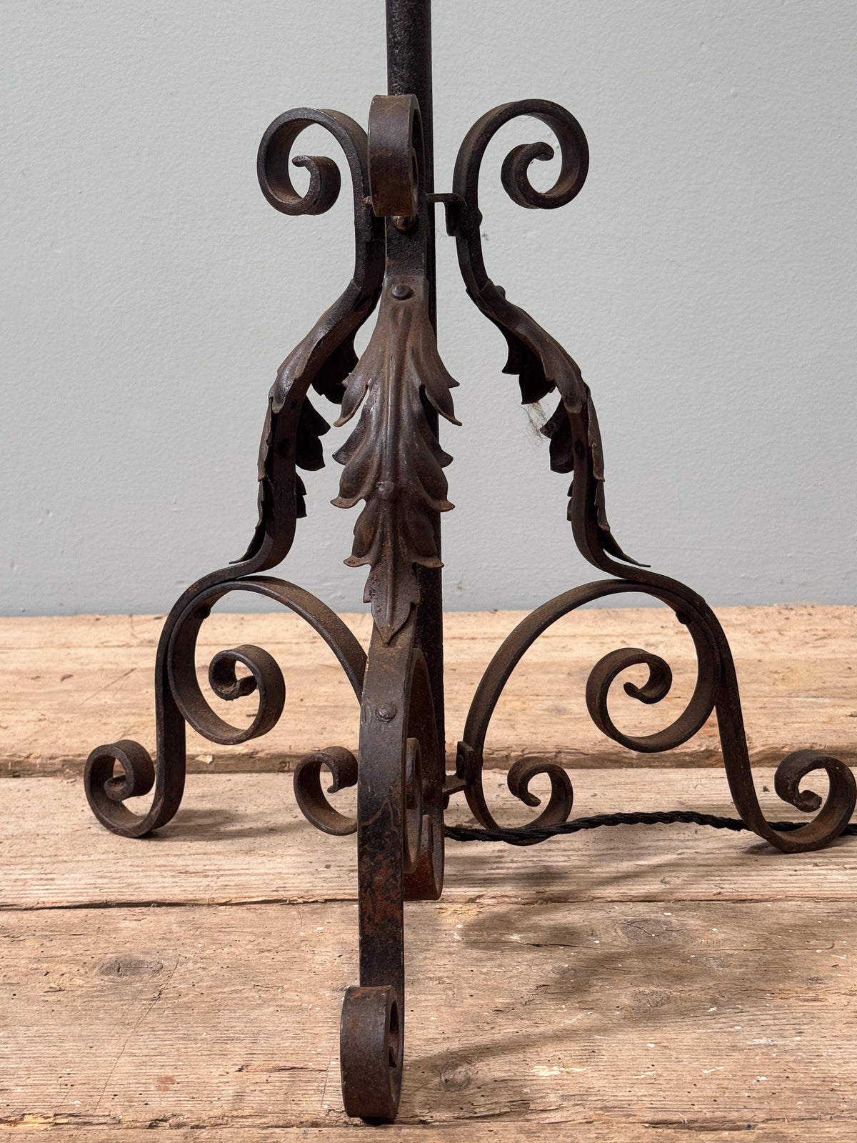 A Pair of Mid 20th Century Wrought Iron Floor Lamps