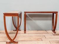 A Pair of Art Deco Mahogany & Burr Maple Console Tables