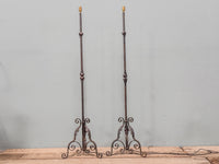 A Pair of Mid 20th Century Wrought Iron Floor Lamps