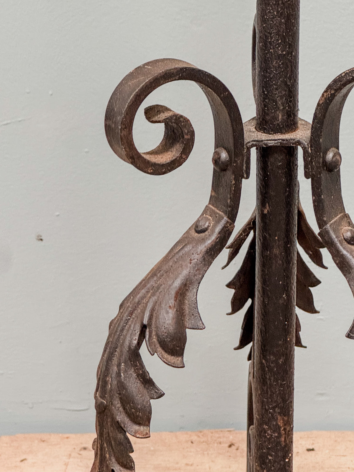 A Pair of Mid 20th Century Wrought Iron Floor Lamps