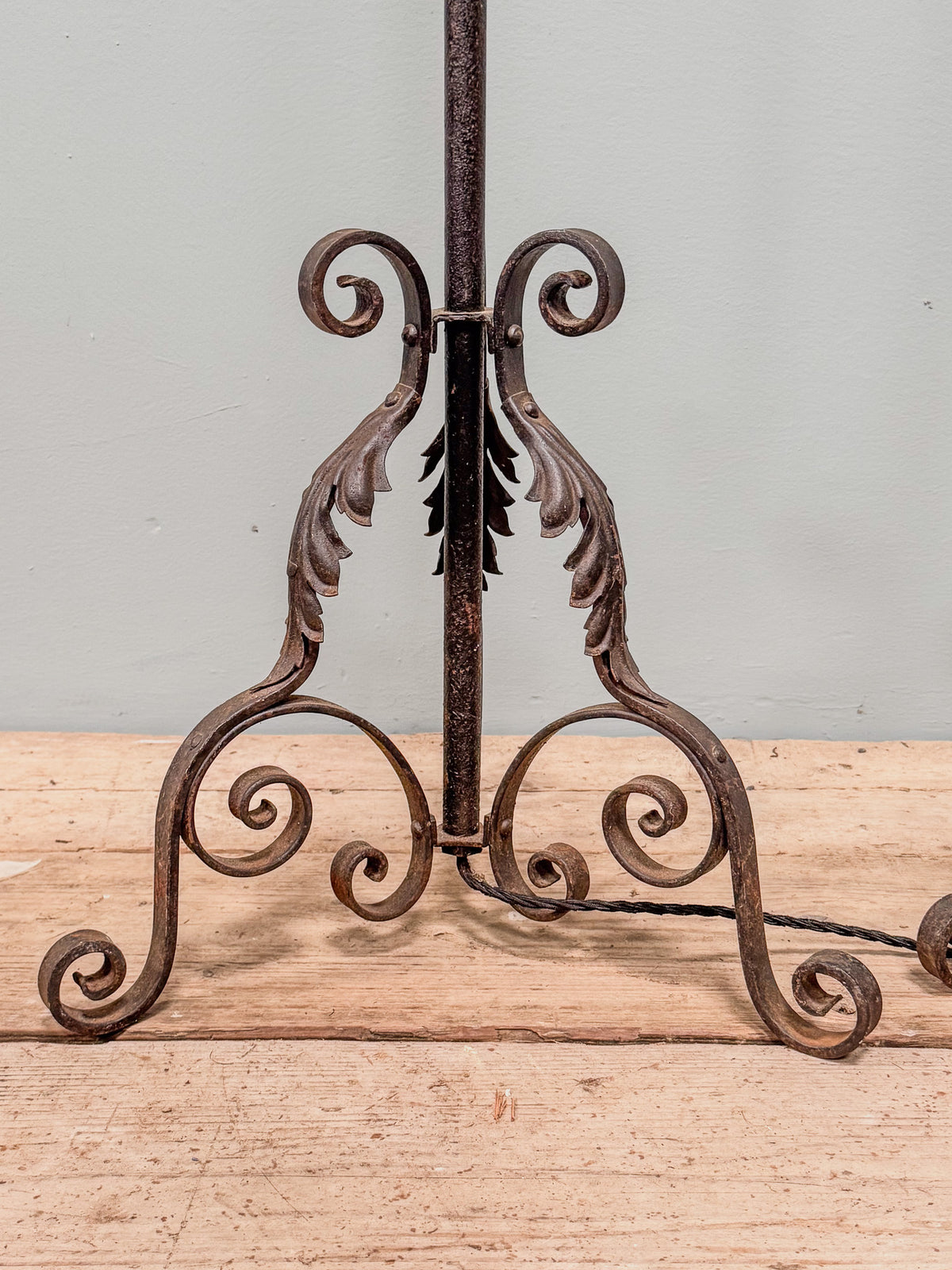 A Pair of Mid 20th Century Wrought Iron Floor Lamps