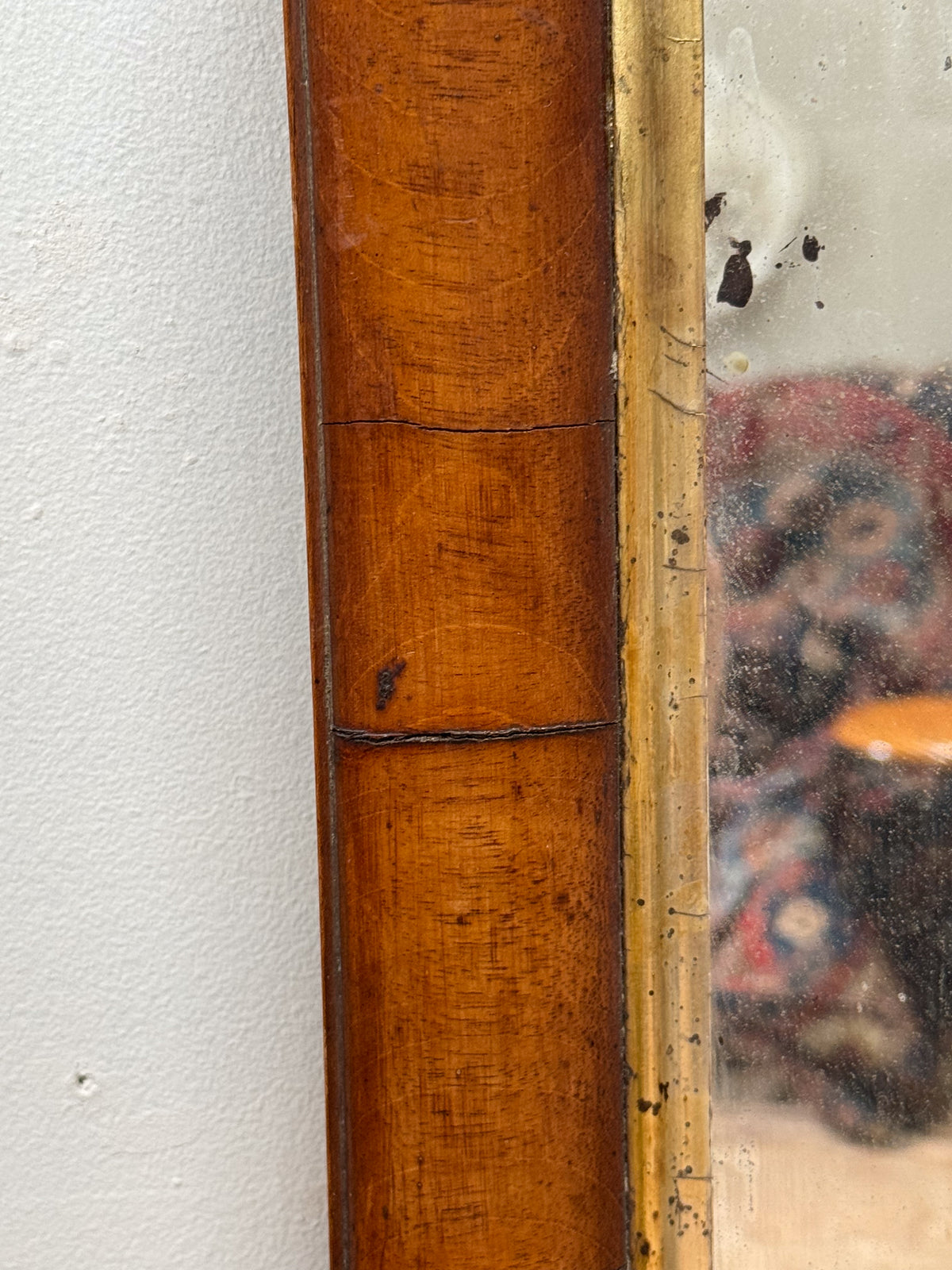 A Mid 19th Century Fruitwood Parcel Gilt Mirror