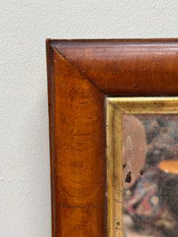 A Mid 19th Century Fruitwood Parcel Gilt Mirror