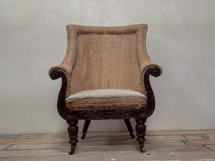 A Regency Rosewood Bergére Library Chair