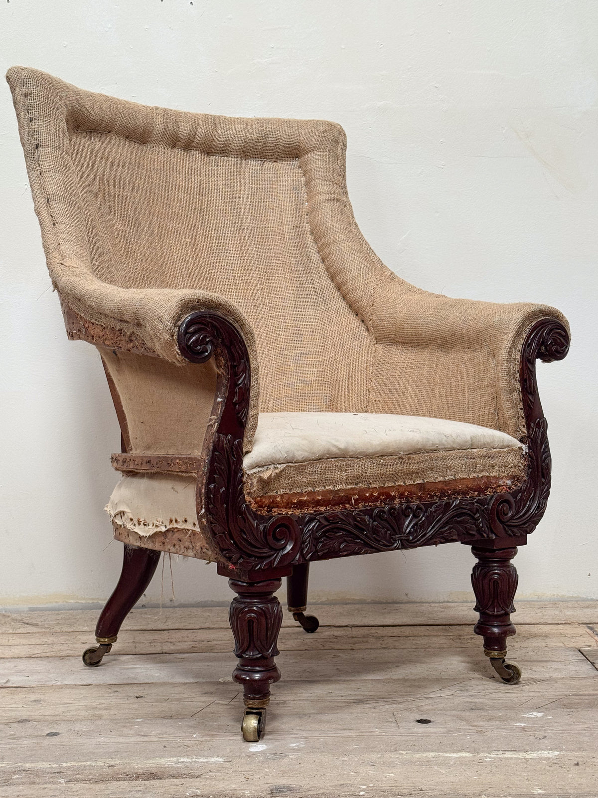 A Regency Rosewood Bergére Library Chair