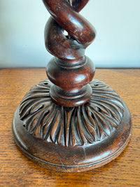 A Late 19th Century Indian Rosewood Twist Lamp