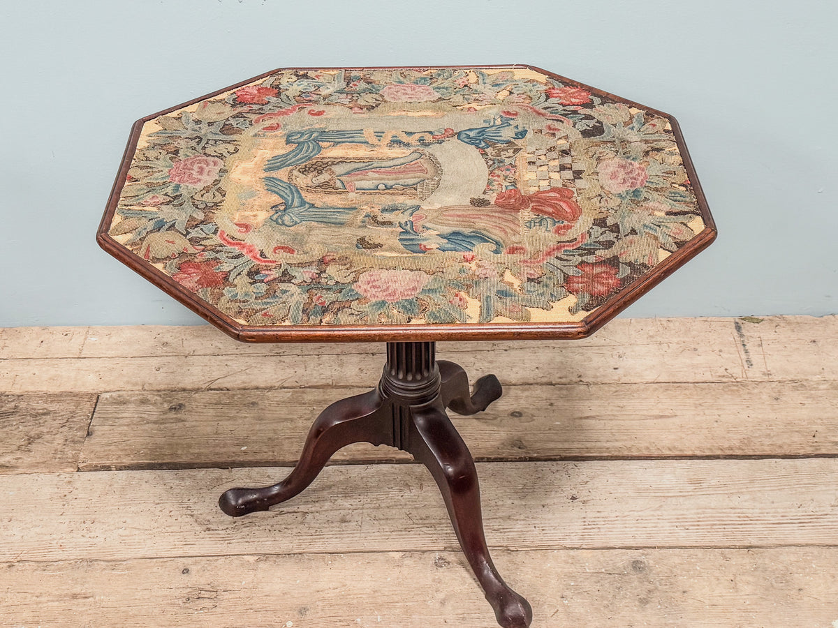A George III Mahogany Table with Needlepoint