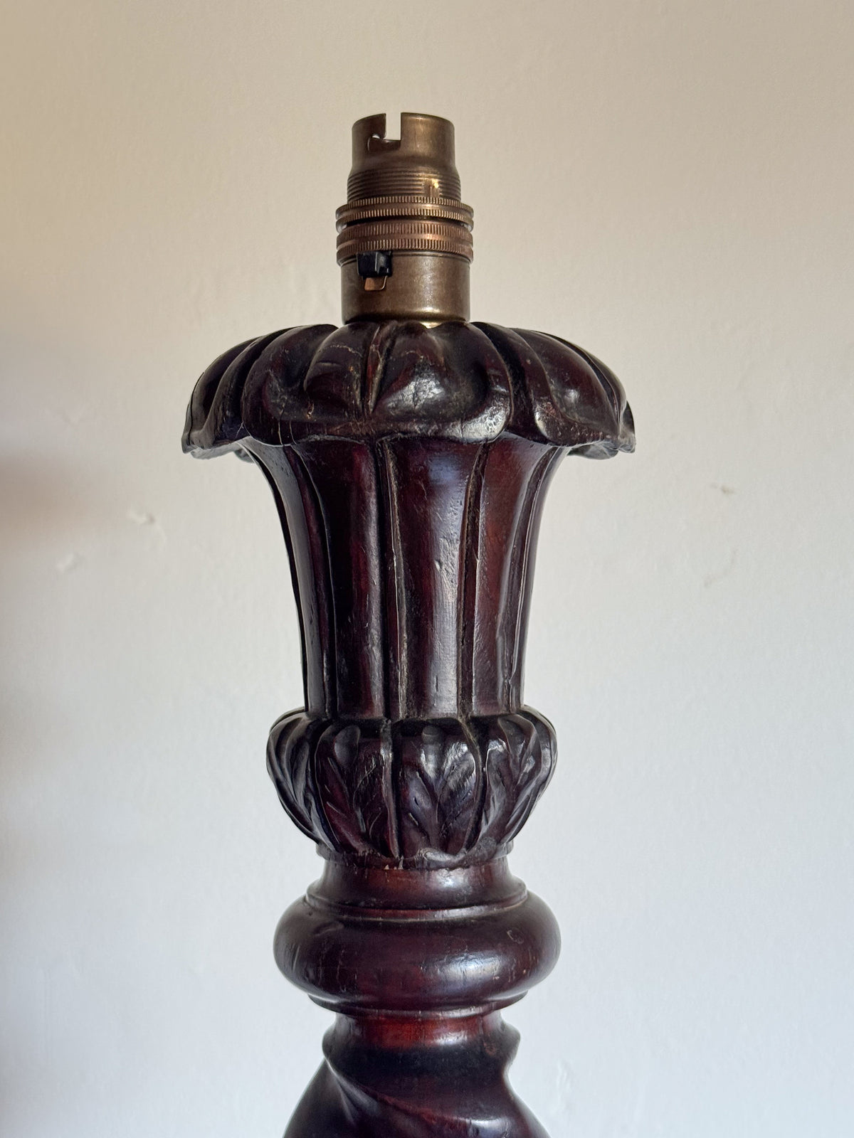 A Late 19th Century Indian Rosewood Twist Lamp