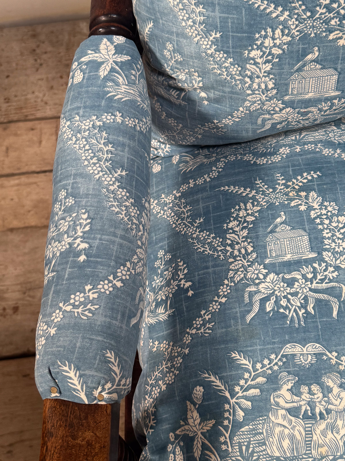 A Matched Pair of Mid 19th Century Simulated Rosewood Open Armchairs