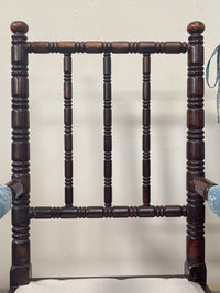 A Matched Pair of Mid 19th Century Simulated Rosewood Open Armchairs