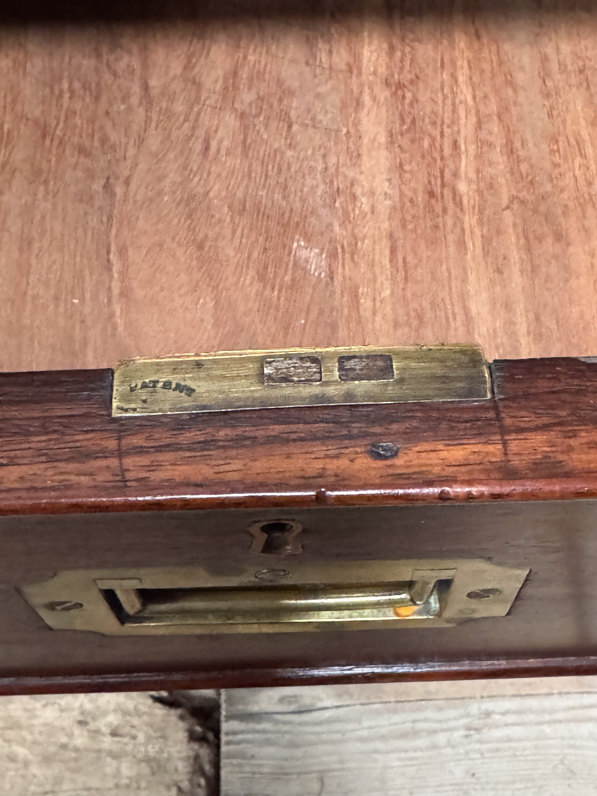 A Mid 19th Century Padouk Campaign Desk
