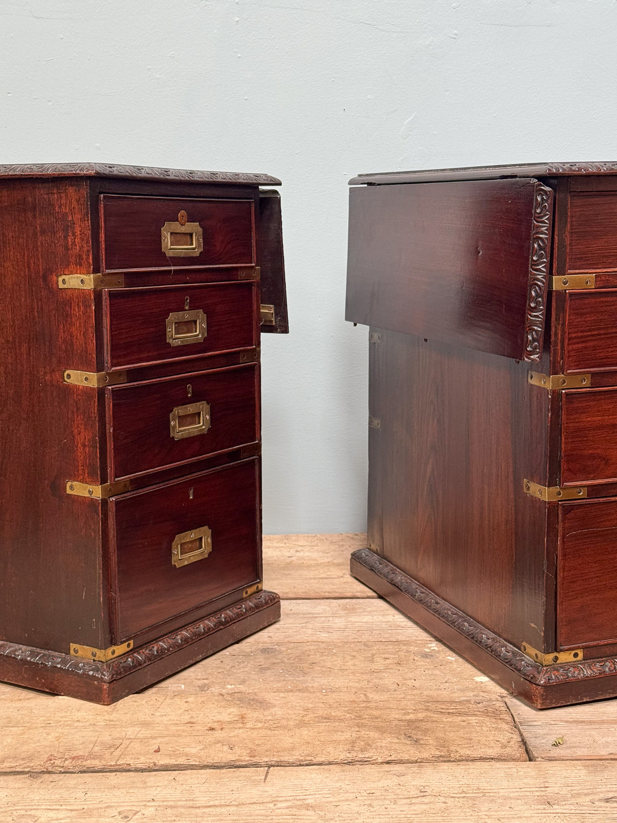 A Mid 19th Century Padouk Campaign Desk
