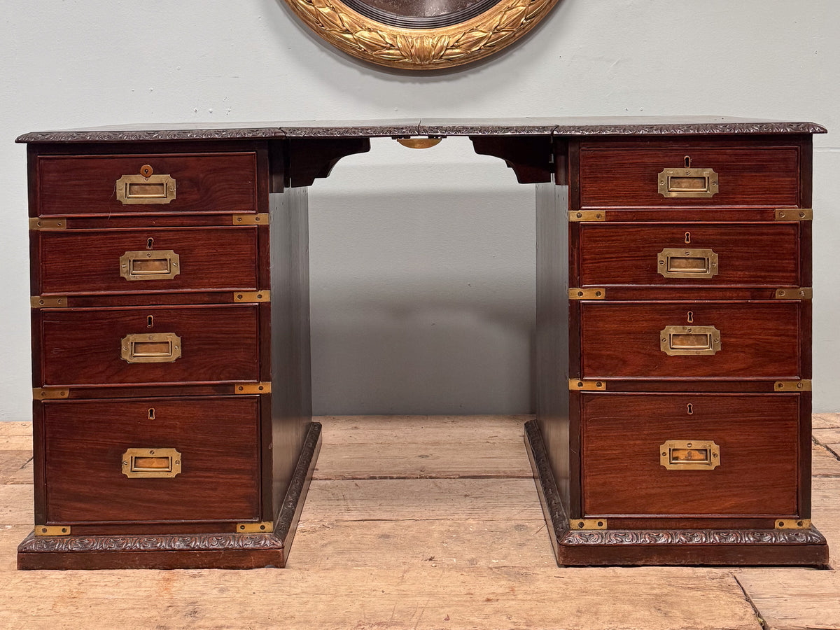 A Mid 19th Century Padouk Campaign Desk