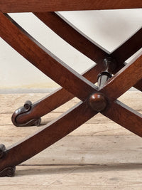 A Pair of Regency Oak X Frame Stools