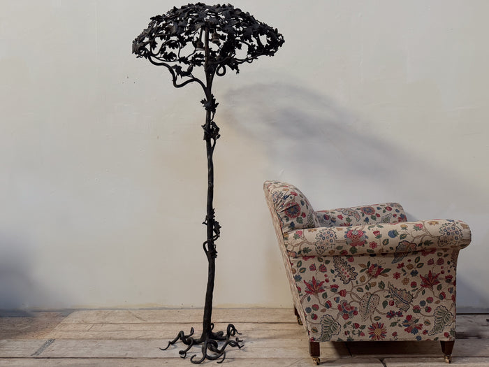An Exceptional Art Nouveau Wrought Iron Tree Lamp